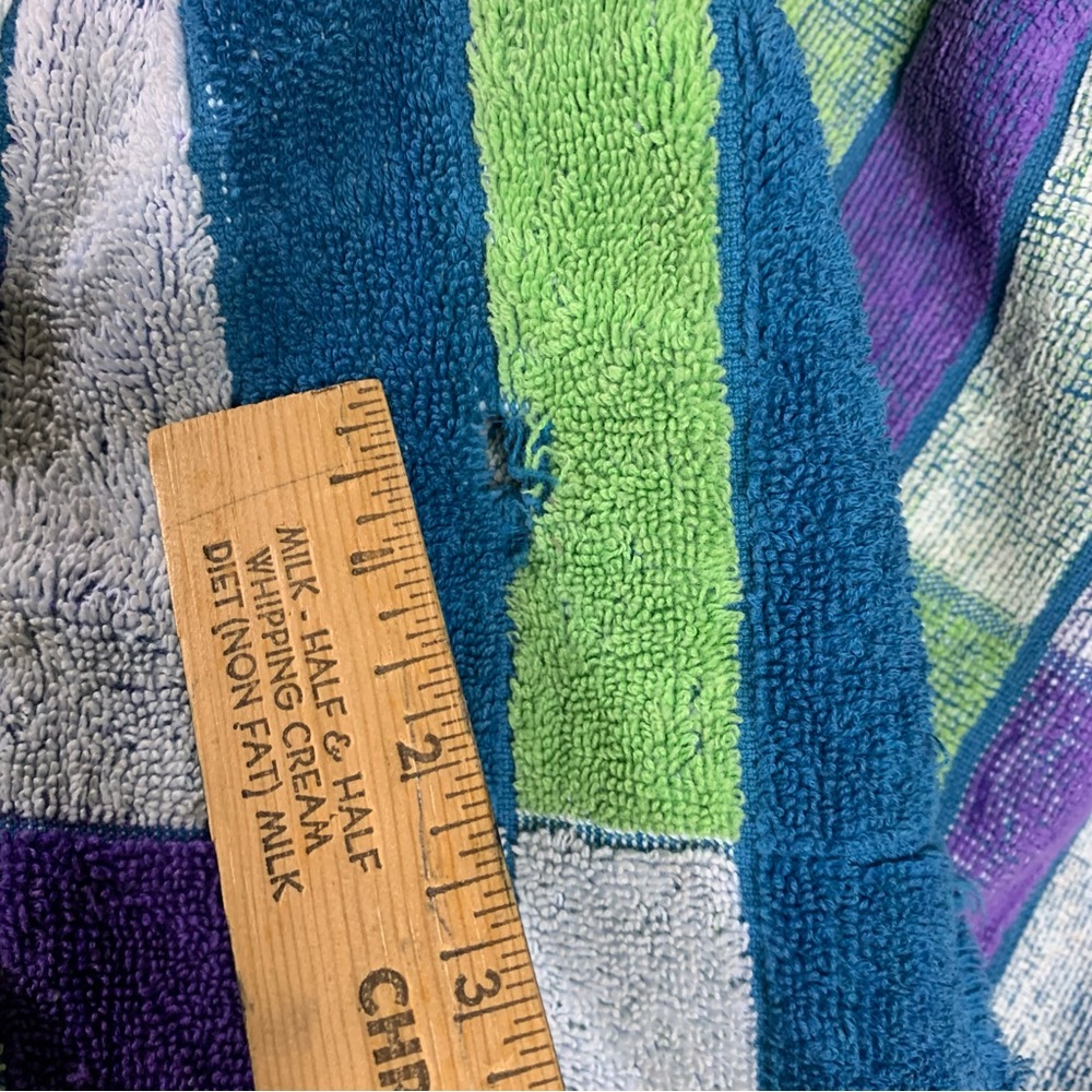 70s Color Block Towel *Torn* - Picture 7 of 7